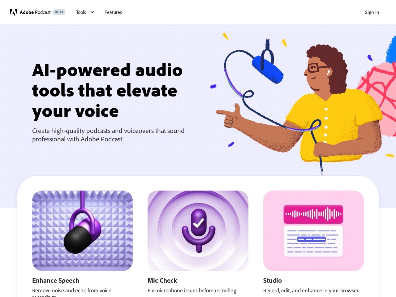 點擊放大圖片 Adobe Podcast