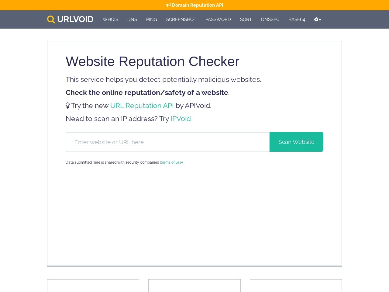 點(diǎn)擊放大圖片 URLVoid